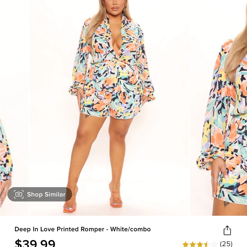 Floral print short romper - Picture 5 of 5